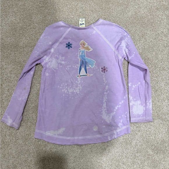 Frozen 2 Girls Purple Long Sleeve Shirt with patches by Kavio / Denny’s Sz 5-6 - Picture 4 of 14